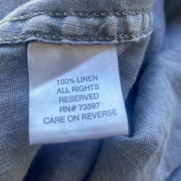 Raffi 100% linen luxury blouse or tunic. Beautiful baby blue color. - Picture 11 of 14